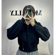 Basic multicolored women's crop top zip hoodie M.HD.037