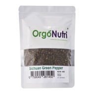 OrgoNutri Whole Sichuan Green Peppercorn, sì chuān qīng huā jiāo, 100g