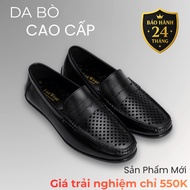 LuxWear premium cowhide men's loafers, breathable, sturdy stitched rubber sole, 24 months GH02