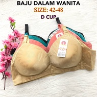 Big Size BRA 42-48 D Cup Women bra non wired/Bra wanita size besar tanpa dawai Bra tiada besi