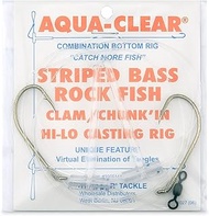 Aqua-Clear, Hi-Lo Clam Tandem Rig, Striped Bass/Rockfish/Drum, 6/0 Bait Holder Hooks, AFW Swivel, 60