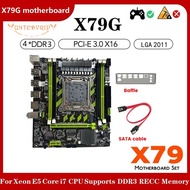 X79G Motherboard+SATA Cable+Bezel LGA2011 4XDDR3 RECC Slot M.2 NVME PCI-E X16 6XUSB2.0 SATA3.0 Serve