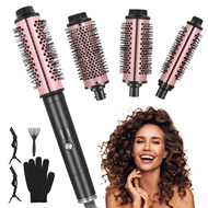แปรงร้อน30/38/45มม. 3-In-1แปรงทรงกลมร้อนจอแสดงผลดิจิตอล110-190 ℃ แปรงผมหยิกใช้ความร้อนได้3แบบสั้นปาน