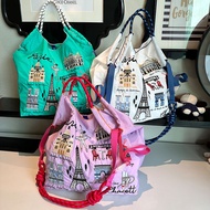 New Style Tower ball chain Same Style Embroidered Shopping Bag Large Capacity Nylon Eco-Friendly Bag