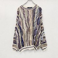 2000 年代 COTTON TRADERS COOGI 風格棉質針織衫，3D 立體針織，全身印花，顏色， XL 碼
