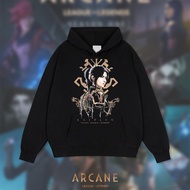 ✨ ผ้าฝ้าย Hoodie 👕 เสื้อฮู้ด League OF LEGENDS ARCANE Merch Hoodie Vintage ขนาด JIDX EKKO VI CAITLYN