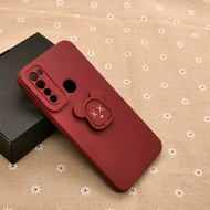 Carristo Realme 5 / Realme 5S / Realme 5i / Realme 6i Simple Back Silicone Case with Bear Stand I-Ri