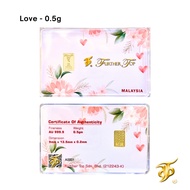 Gold Bar ( 0.5g / 1g ) 999.9 Further Top - LOVE【Emas | 足金牌 | 小金条】