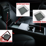 Hidden Storage Box For Tesla Model 3 Highland 2024 Center Console Armrest Storage Box Organized Cent