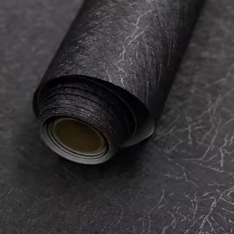 1PC 1/3/5meters Black Silk Wallpaper Embossed Self Adhesive Wallpaper Removable Vinyl Black Peel and