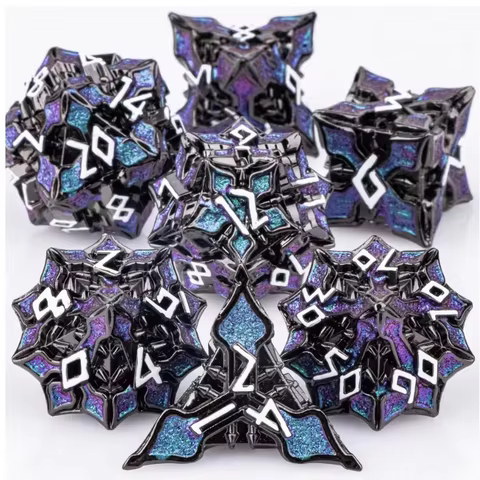 7pcs DND Metal Dice Set MTR Polyhedral Dice for Dungeons And Dragons Role Playing Games D&D Dice Set