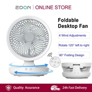 EDON Portable USB Folding Air Circulation Table Desk Fan With Night Light Soft Wind Comfortable (E80