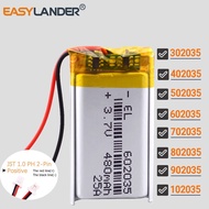 3.7V 250mAh 402035 Lithium Polymer Rechargeable Battery  JST 1.0mm-2pin  302035 502035 602035 702035