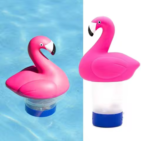 Pool Chlorine Floater PVC Floating Chlorine Dispenser Flamingo Floating Chlorinator for Purify Swimm