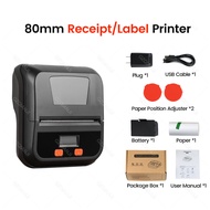 Portable Wireless Bluetooth Thermal Printer 80mm Label Printer Receipt Printer 2 in 1 For Retail Sto