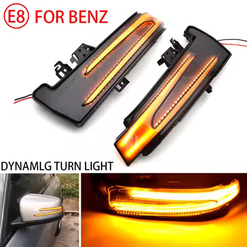 1Pair Dynamic Turn Signal LED Light Side Mirror Indicator For Mercedes Benz W204 CLA A B C E S GLA G