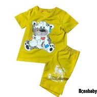 Multi-colored baby bear clothes set, baby girl set from 6kg-29kg.BDBG30. .