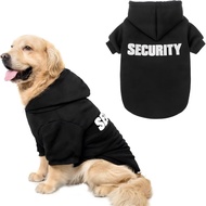 Dog Hoodie Security Print Warm Fleece Dog Clothes with Hood Leash Hole 3XL-9XL