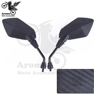 black carbon fibre color universal 10mm 8mm screw motocross ATV Off-road dirt pit bike motorbike side mirror for benelli yamaha suzuki kawasaki honda cb500x cb650f pcx 125 accessories moto rearview motorcycle mirror