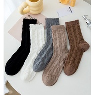 Pp55 Plain Women's Socks Abg Girl's Socks Bubble Knit Look Puff Women Socks Import Under-Calf High S