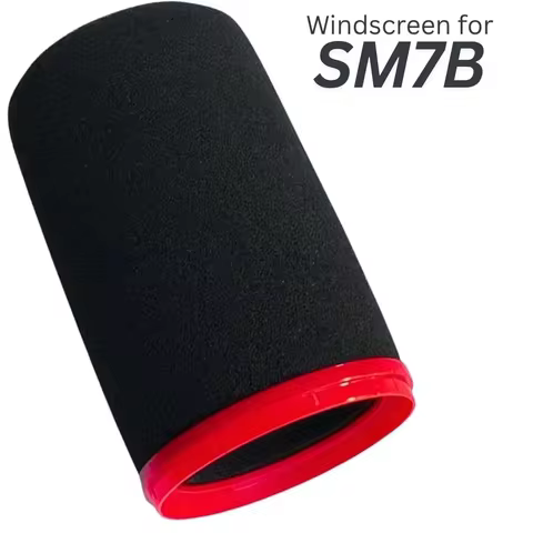 Microphone Foam Filter for Shure SM7B/SM7dB Black Pop Filter Covers - RK345 Red Base Ring Windscreen
