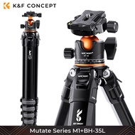 K&F Concept Compact Travel Tripod Aluminium Camera Tripod 15kg/33.07lbs Load 70"/177cm Max Height fo