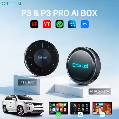 Ottocast P3/P3PRO Wireless Android Auto CarPlay AI Box Android TV AI Smart Box for HDMI out 2026 Wif