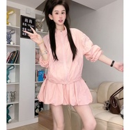 Sunscreen Skirt Suit - Pink Loose Fit Slimming Design Sportswear 2026 Women's Fashion Two-Piece Set 