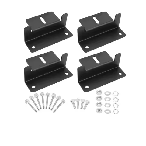 Set of 4 Black Solar Panel Z Brackets – Lightweight Anodized Aluminum Mounts for RVs, Trailers, Vans