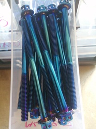 น็อตหัวเจาะ สีไทเทเนียม เบอร์ 8 M6