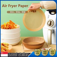 [SG Seller] 100pcs 20cm Air Fryer Papers Disposable Food Oven Paper Liner Baking Oilproof Parchment Round Oil Paper Steamer Food Oven Paper Air fryer Baking Sheet Kitchen Accessories Non-Stick Steamer Oilproof Papers