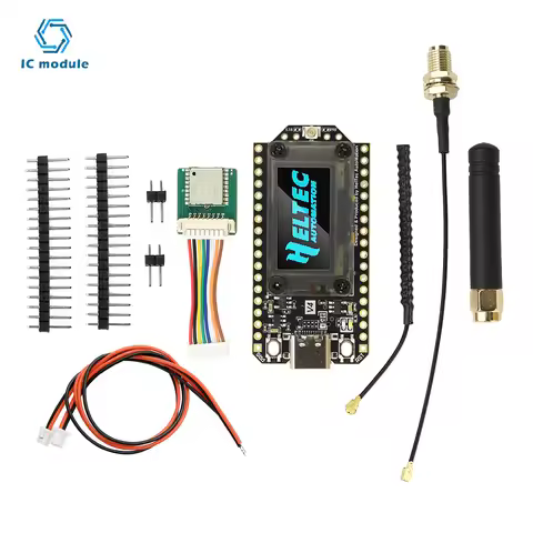 ESP32-S3R2 WiFi LoRa 32 V4 Development Board with 0.96-Inch OLED Screen Low Power IoT Type C Solar C