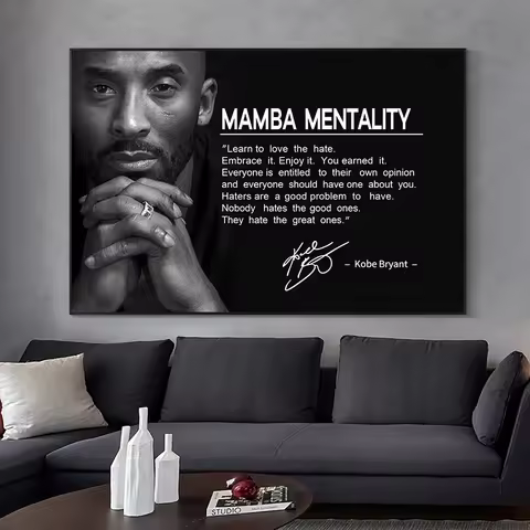 Legendary Kobe Bryant Canvas Wall Art Black White Basketball Icon Poster for Home Decor Commemorativ