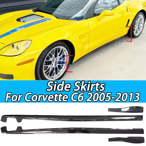 ZR1 Style Side Skirts For 2005-2013 Chevrolet Corvette C6 Z06 Wide Body Model/Base Model Rocker Pane