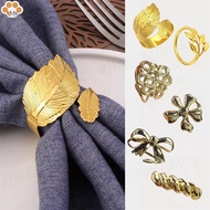 Gold Napkin Ring Leaf Napkin Buckles Napkin Holder For Wedding Party Dinner Table Decoration