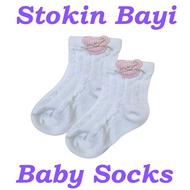 Sarung Kaki Bayi Stokin Budak Kids Sock Bayi Baru Lahir Baby Socks White Sock Stoking Putih White St