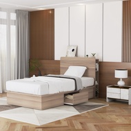 KIRANA Perth - Headboard Kayu Rak Sandaran Kasur Tempat Tidur Putih Modern Minimalis