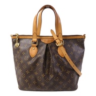 LOUIS VUITTON Monogram Palermo PM金扣手挽肩背兩用袋棕色