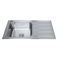 TEKA อ่างล้างจาน 1 หลุม 1 ที่พัก ติดตั้งบนเคาน์เตอร์ รุ่น TX 1B 1D ฟรี ก๊อกน้ำเย็น