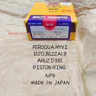 NPR Piston Ring Set SWD10054ZZ for Perodua Myvi New D20N 2018- Bezza 1.3 D63D 1NR-VE Aruz 1.5 D38L 2