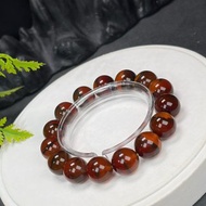 紅色景觀瑪瑙手串14.5mm高冰起光黑紅花一線天財富繁榮內心平衡