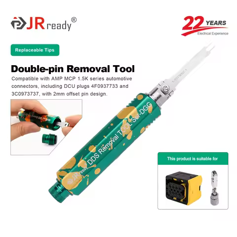 JRready JRDDS-1-1579007-1-01 Dual-Pin Terminal Extraction Tool for AMP MCP 1.5k, DCU plugs (P/N: 4F0