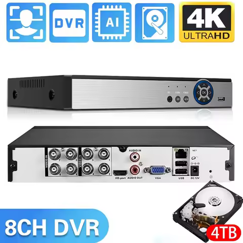 AHD 4K 8CH CCTV DVR Recorder Face Detection Hybrid Security System 8MP XMEYE Analog Surveillance Vid