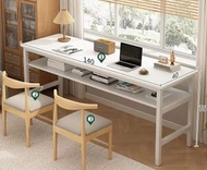 全城熱賣 - 簡易書桌電腦桌（【桌椅組合-2椅】暖白色雙層140*40*75cm）