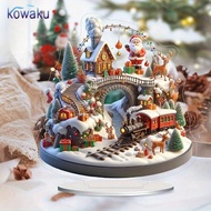 kowaku 2D Flat Christmas Snow House Decoration Xmas Village for Living Room Bedroom