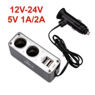 5V 1A/2A Car Lighter Splitter Charger Power Socket Adapter Plug 4 In 1 Dual USB Ports for 12V-24V IP
