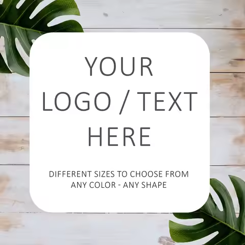 2.0 to 8.0cm Custom Personalized Square Small Business Logo Stickers / Labels | Text Labels | Small 