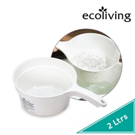 ECO LIVING Bathroom Water Pail Tub W/Heavy Duty Hanging Hole & Handle, Ladle Dipper, Gayung Mandi, E