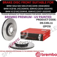 BREMBO GENUINE DISC ROTOR (FRONT) FOR BMW 120d 120i 128ti [F40] '19YR-ON / X1 [F48, U11] '14-23YR / 