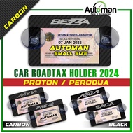 Carbon Acrylic Roadtax Holder Strong Suction Small Size Cukai Jalan Cover Perodua Myvi Axia Alza Kan